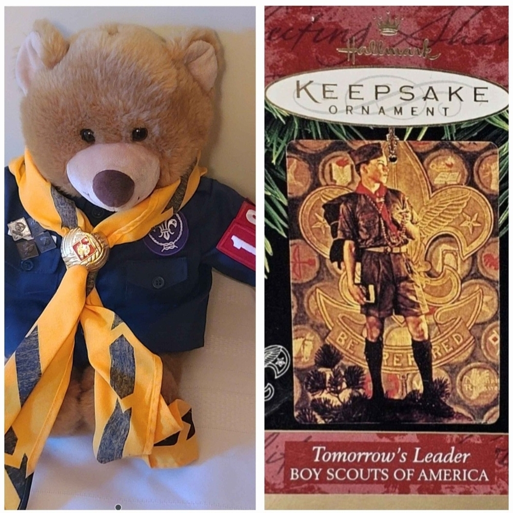 Boy Scouts Keepsake Ornament and Teddy Bear NEW YORK